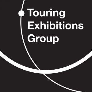 touring exhibitions group black and white logo