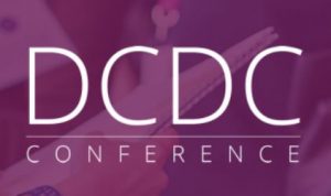 purple DCDC logo with white font